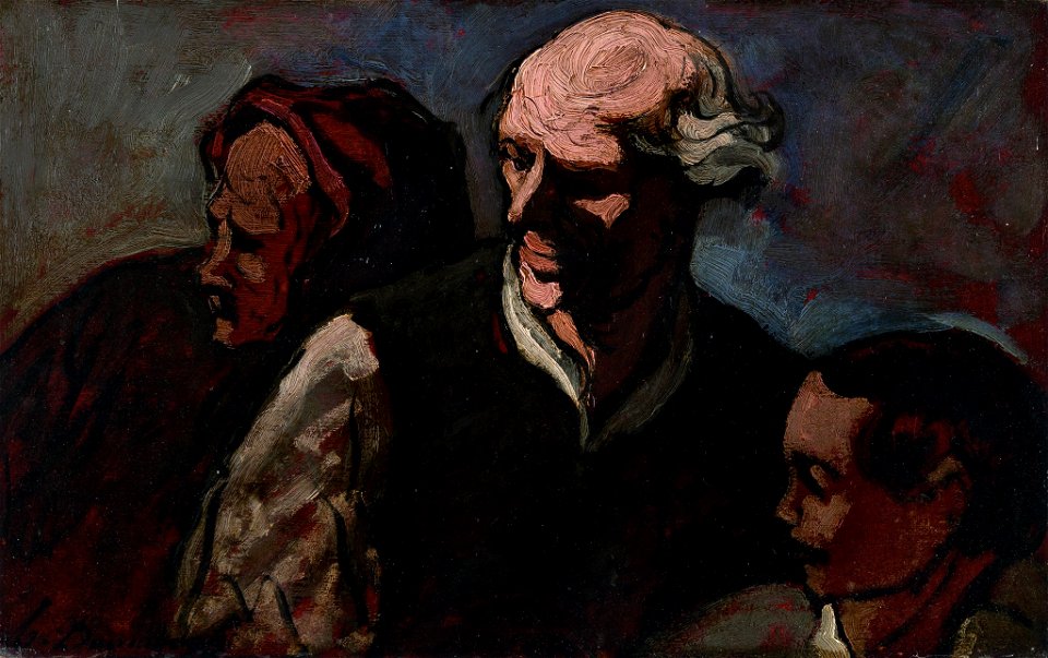 Honoré Daumier - Die Familie auf der Barrikade