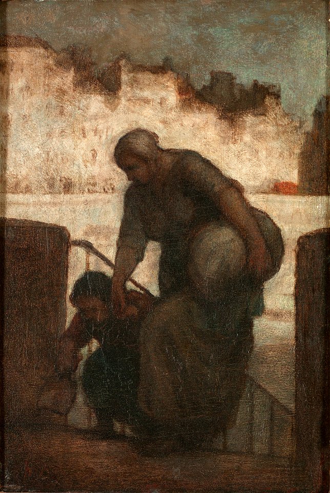 Honoré Daumier - Une laveuse au Quai d'Anjou (Laundress on the Quai d'Anjou) - 1964-2 - Albright–Knox Art Gallery