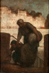 Honoré Daumier - Une laveuse au Quai d'Anjou (Laundress on the Quai d'Anjou) - 1964-2 - Albright–Knox Art Gallery