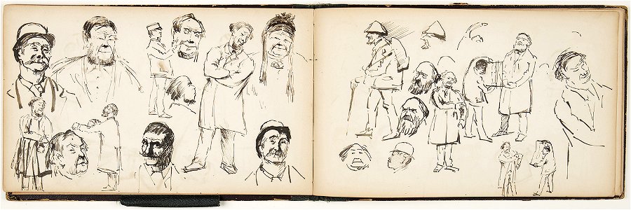 Horace Mann Livens - sketchbook of figure, character and subject studies - 17
