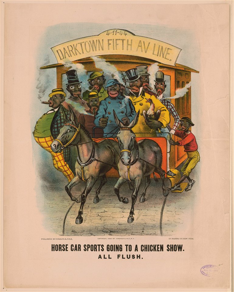 Horse car sports going to a chicken show- all flush LCCN2017660146