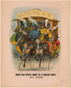 Horse car sports going to a chicken show- all flush LCCN2017660146
