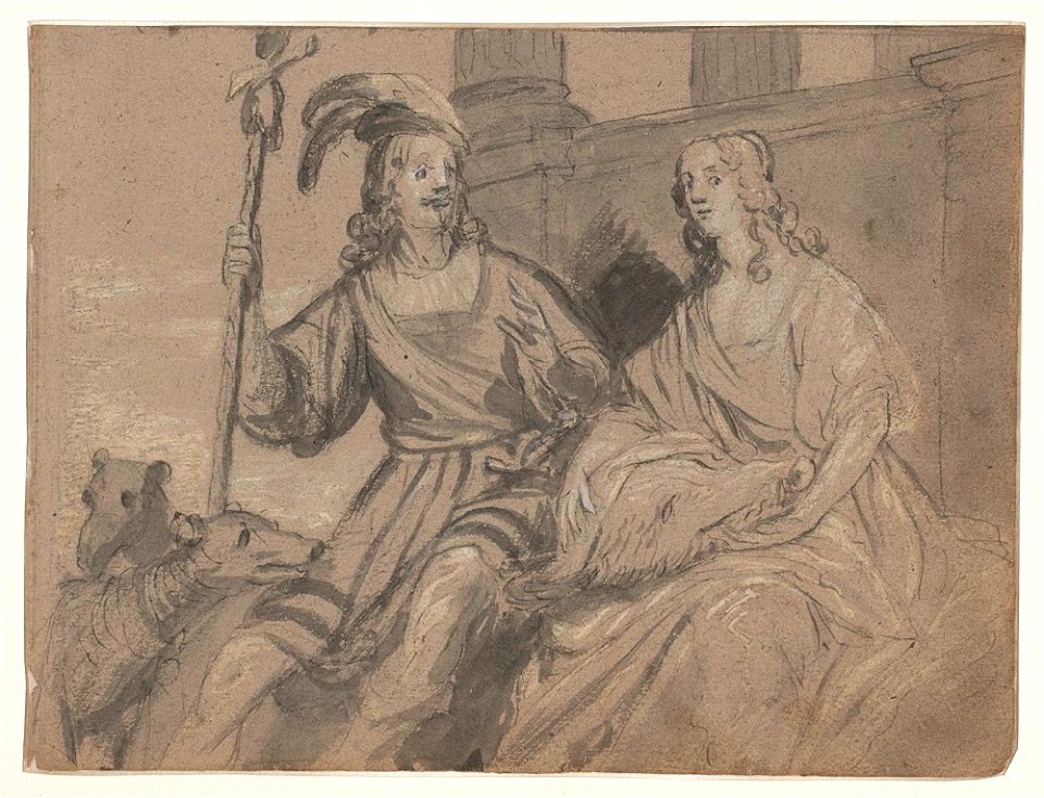 Honthorst - Meleager en Atalanta, RP-T-2015-51