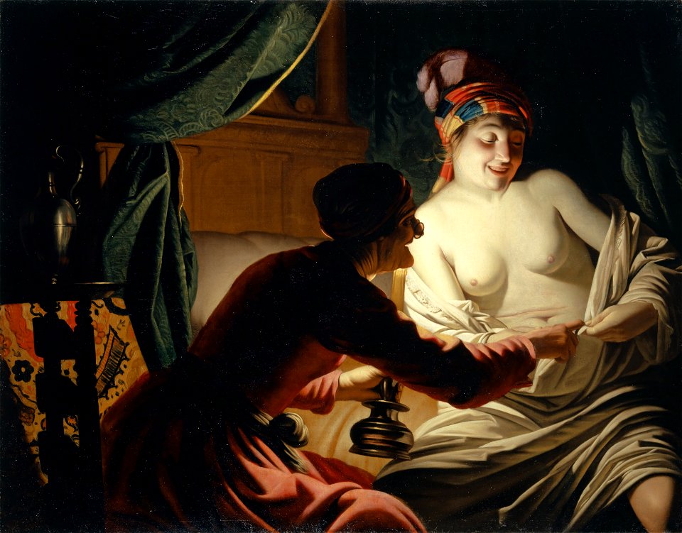 Honthorst - Alte Kopie nach - Flohjagd im Kerzenschein, Inv. 362