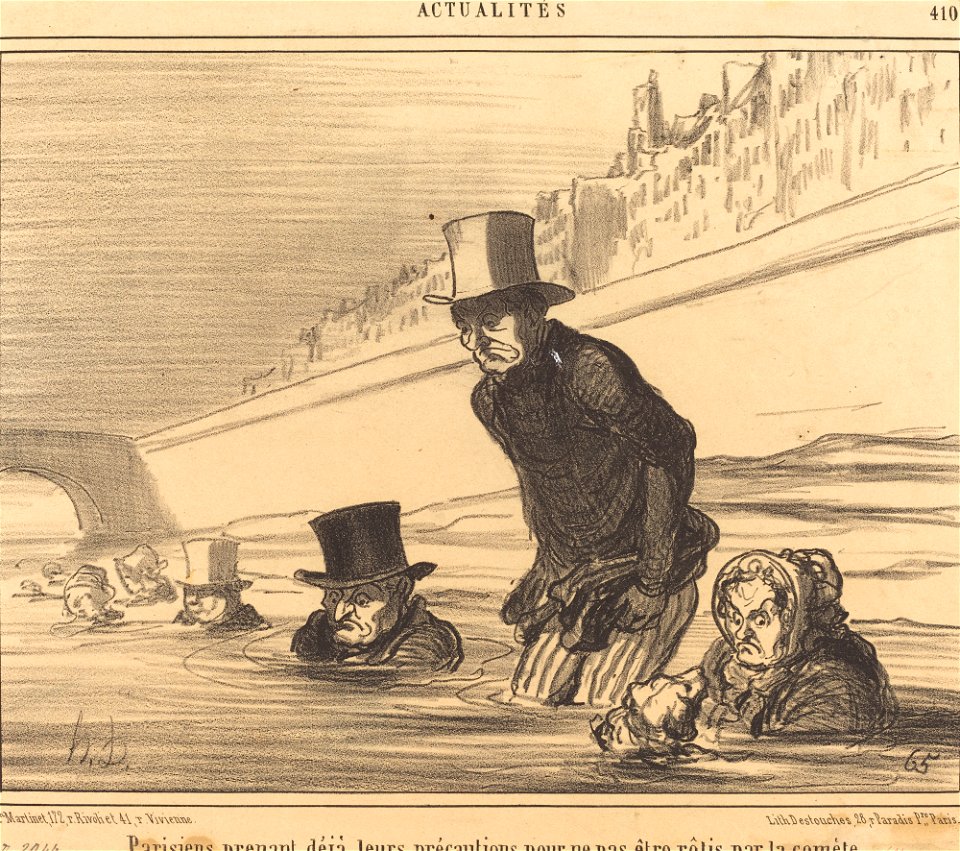 Honoré Daumier, Parisiens prenant... leurs précautions... - National Gallery of Art