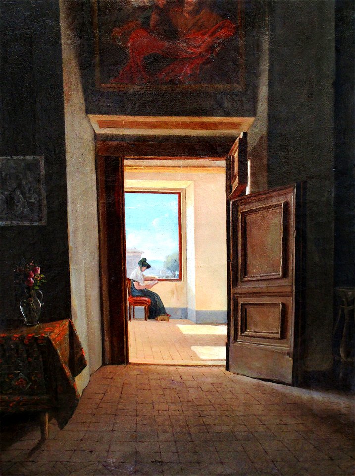 Hortense Haudebourt-Lescot - Young Woman Reading in an Interior