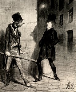 Honoré Daumier, What Time is it Please, published in le Charivari (1839), lithograph, 24.1 x 19.8 cm. Cleveland Museum of Art