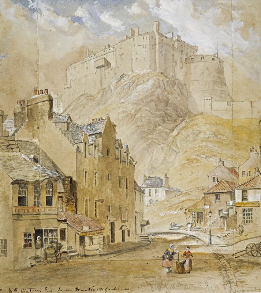 Horatio McCulloch - Edinburgh Castle from the Foot of the Vennel, 1845 - Google Art Project