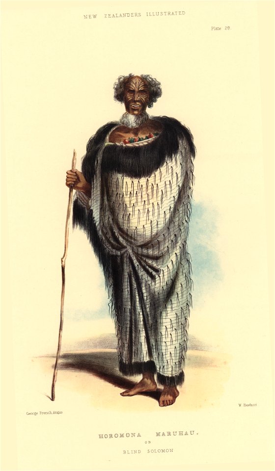 HOROMONA MARUHAU, OR BLIND SOLOMON, The New Zealanders Illustrated, 1847