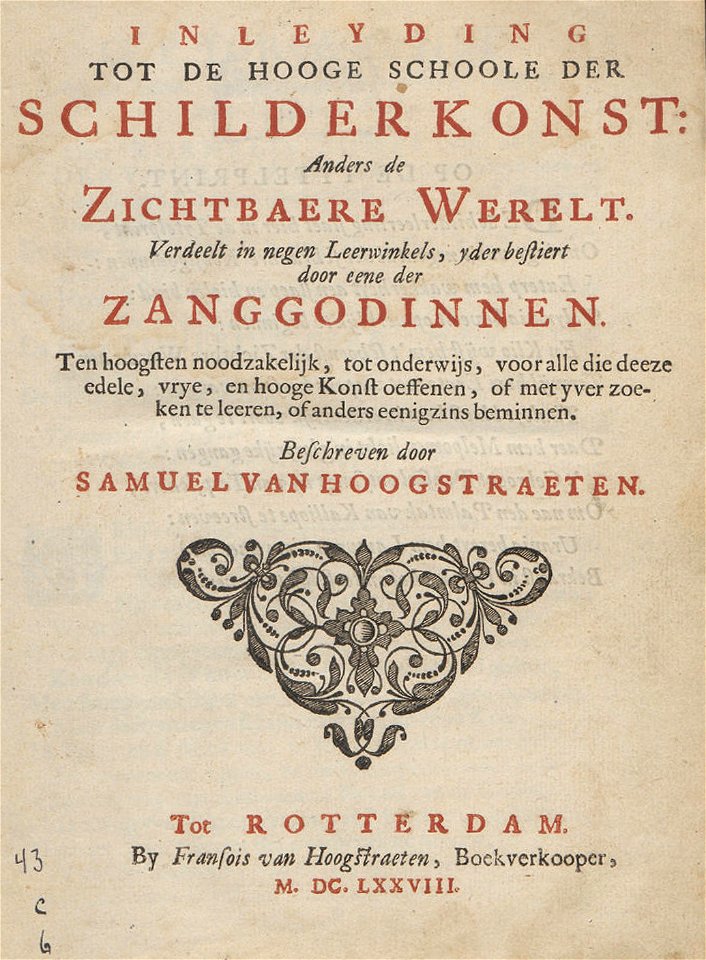 Hoogstraten - 1678 - Inleyding tot de hooge schoole der schilderkonst - UB Radboud Uni Nijmegen - 066106893 00 title page