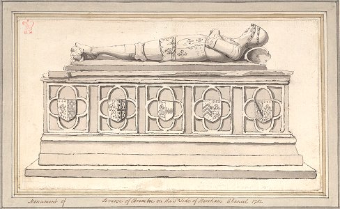 Horsham Church Braose monument by Samuel Hieronymus Grimm 1781
