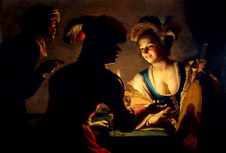 Gerrit van Honthorst - De koppelaarster. Free illustration for personal and commercial use.