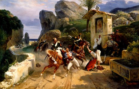 Horace Vernet - Italian Brigands Surprised by Papal Troops - Walters 3754