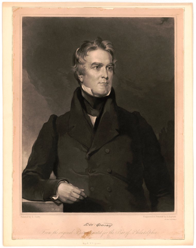 Hor. Binney - TS 1833 ; painted by T. Sully ; engraved & printed by J. Sartain 291 Race Street Philada. LCCN2014649378