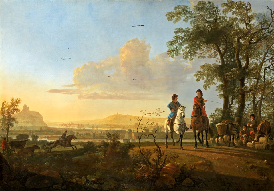 Horsemen and Herdsmen with Cattle A12586