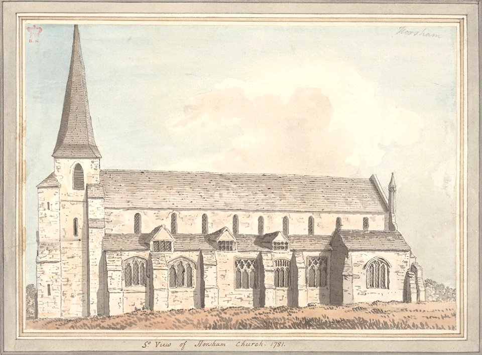 Horsham Church by Samuel Hieronymus Grimm 1781