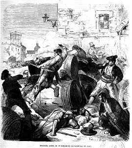 Horrorosa escena de un combate en las barricadas de Jerez, de Valeriano Domínguez Bécquer