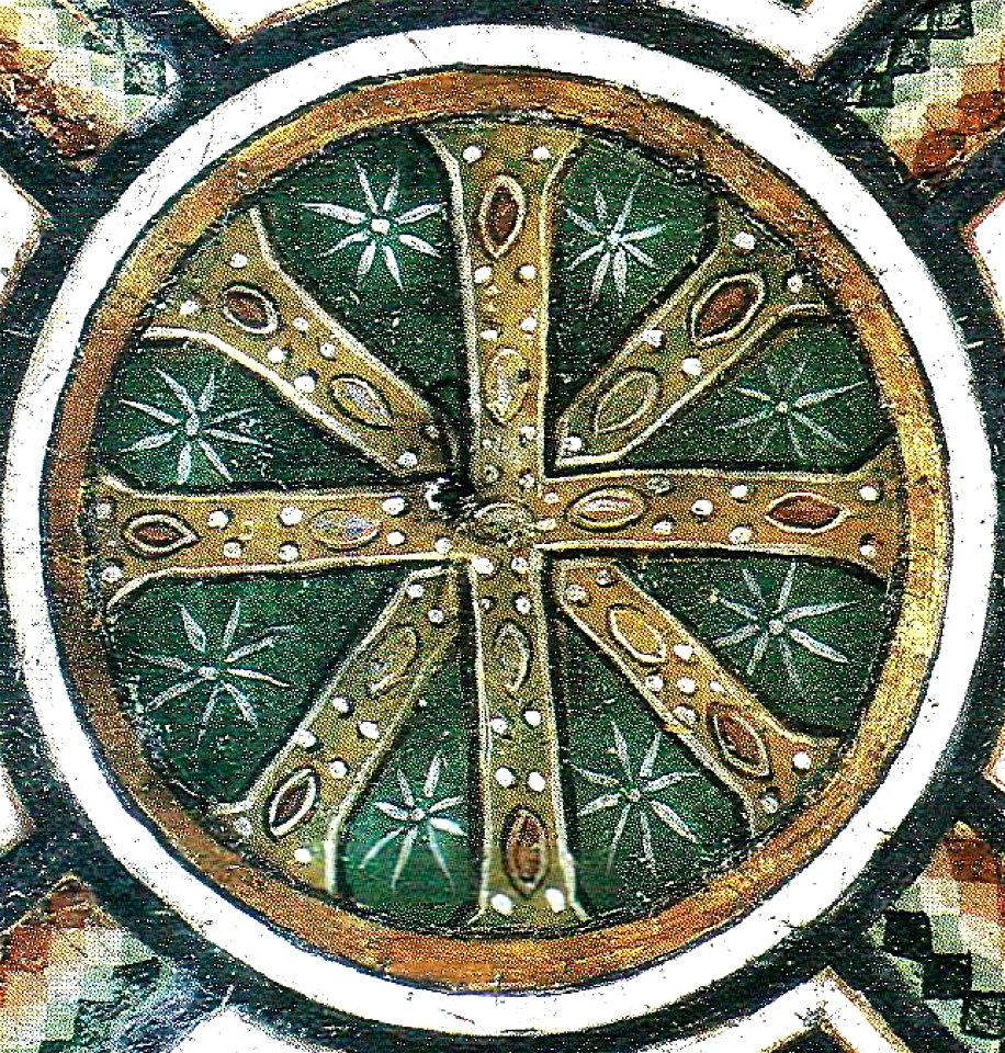 Hosios Loukas Crypt (west groin-vault) - cross