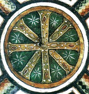 Hosios Loukas Crypt (west groin-vault) - cross