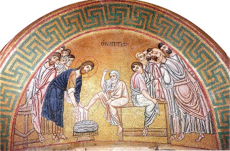 Hosios Loukas (narthex) - North wall (Washing the feet) 04