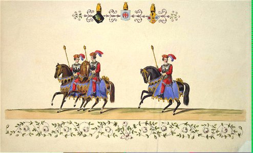 Hosemann Theodor - Cavalcade of Princes and Knights. Two Heralds and Heraldic King