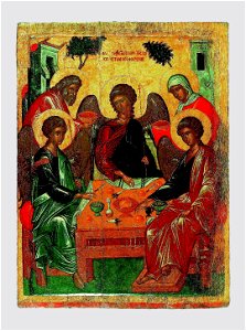 Hospitality of Abraham (Zakynthos, 15th c., Byzantine museum)