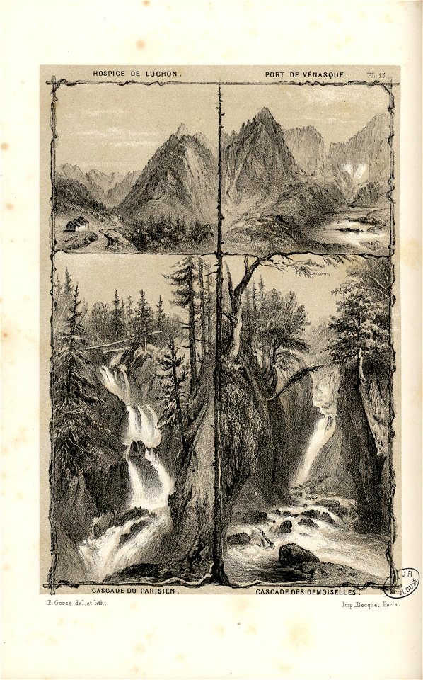 Hospice de Luchon - Port de Vénasque - Cascade du Parisien - Cascade des Demoiselles - Fonds Ancely - B315556101 A GORSE 10 059