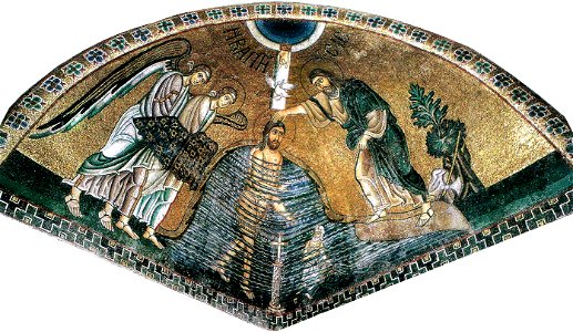 Hosios Loukas Katholikon (nave, South-West squinch) - Baptism 01