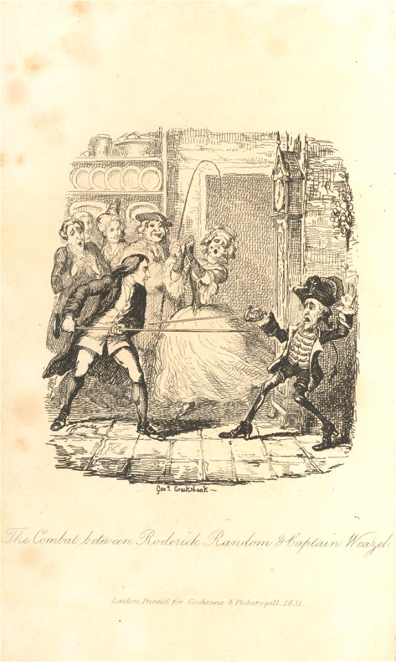 Houghton AC85.J2335.Zz831s2 - Roderick Random, frontispiece