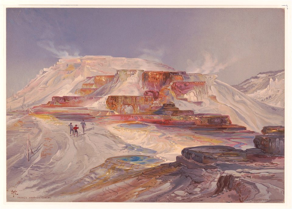 Hot Springs of Gardiner's River, Yellowstone - TM ; Prang's American Chromo. LCCN95502108