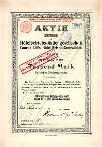 Hotelbetriebs-AG 1000 Mk 1905