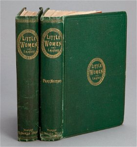 Houghton AC85.Aℓ194L.1869 pt.2aa - Little Women, spines