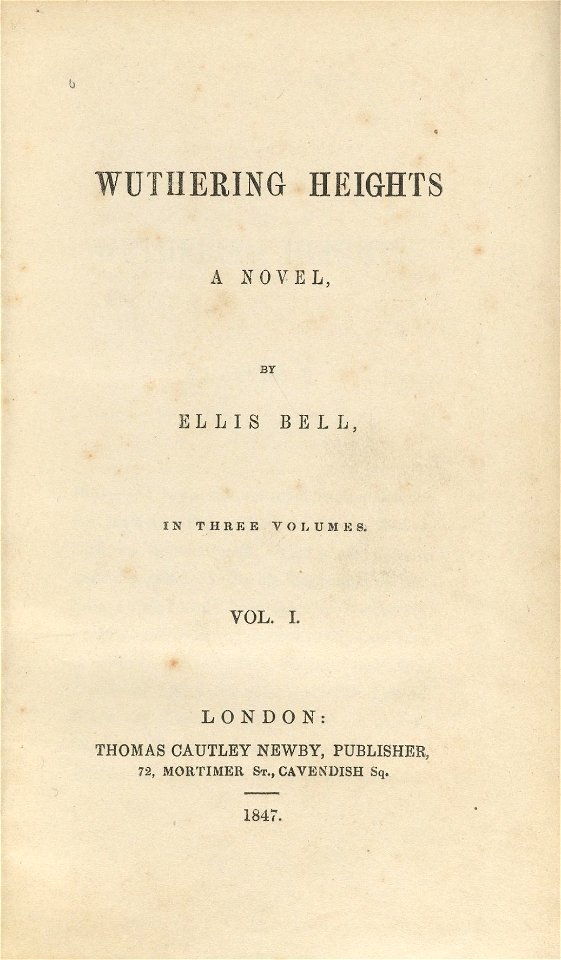 Houghton Lowell 1238.5 (A) - Wuthering Heights, 1847