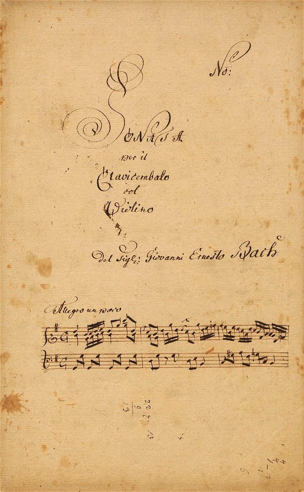 Houghton MS Mus 71 - Bach, title