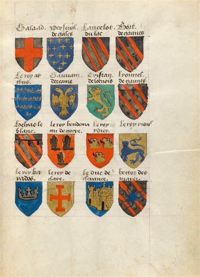 Houghton MS Typ 131 - coats of arms from manuscript, ca 1470 - 1