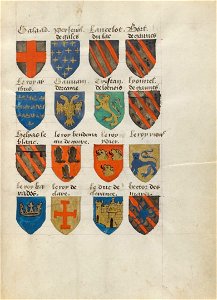 Houghton MS Typ 131 - coats of arms from manuscript, ca 1470 - 1