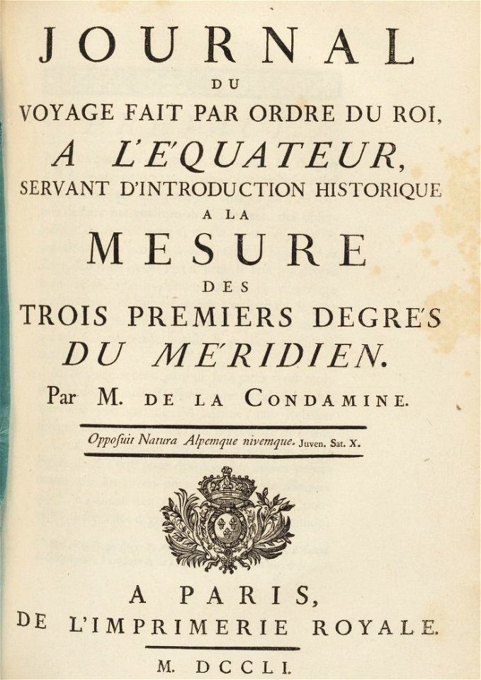 Houghton LSoc 1621.3.10 - La Condamine, title