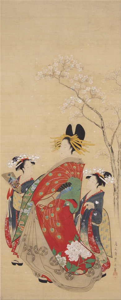 Hosoda Eishi - Beauty under Cherry Blossoms - Google Art Project