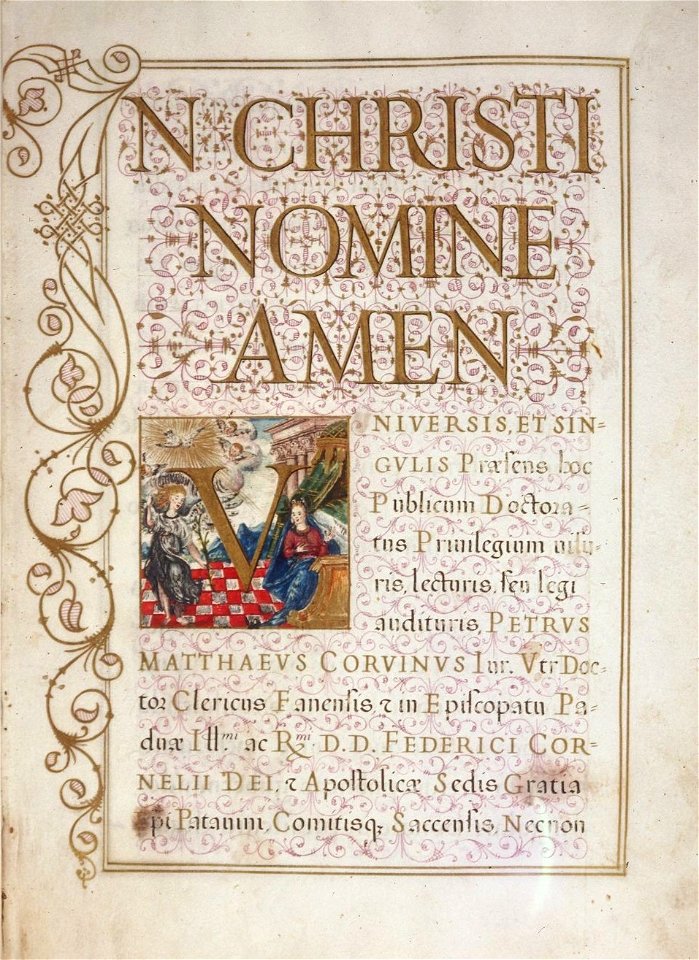 Houghton MS Typ 480 - Università di Padova diploma, Girolamo Martinengo, 1582