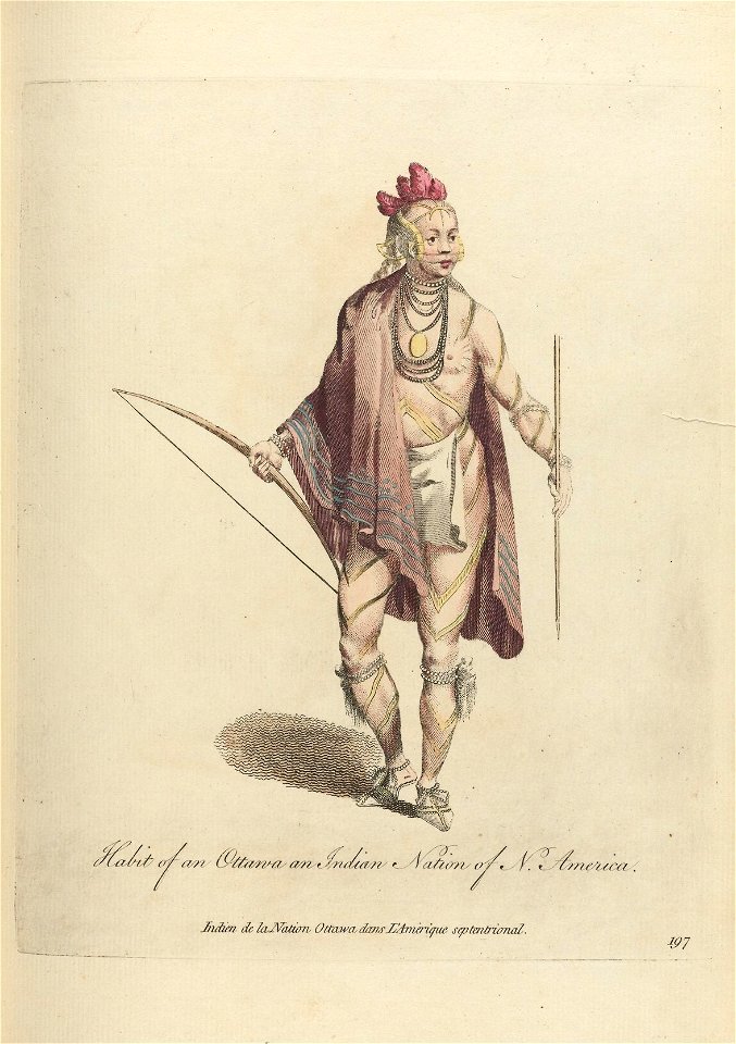 Houghton HEW 14.7.6 - Habit of an Ottawa an Indian Nation of N. America, 1757