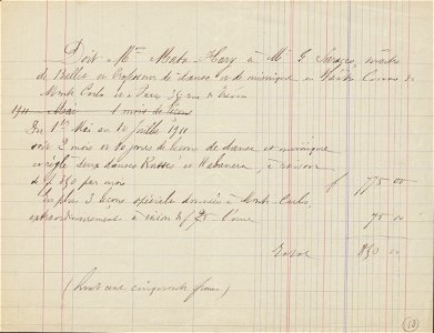 Houghton MS Fr 132 (10) - Mata Hari bill, 1911