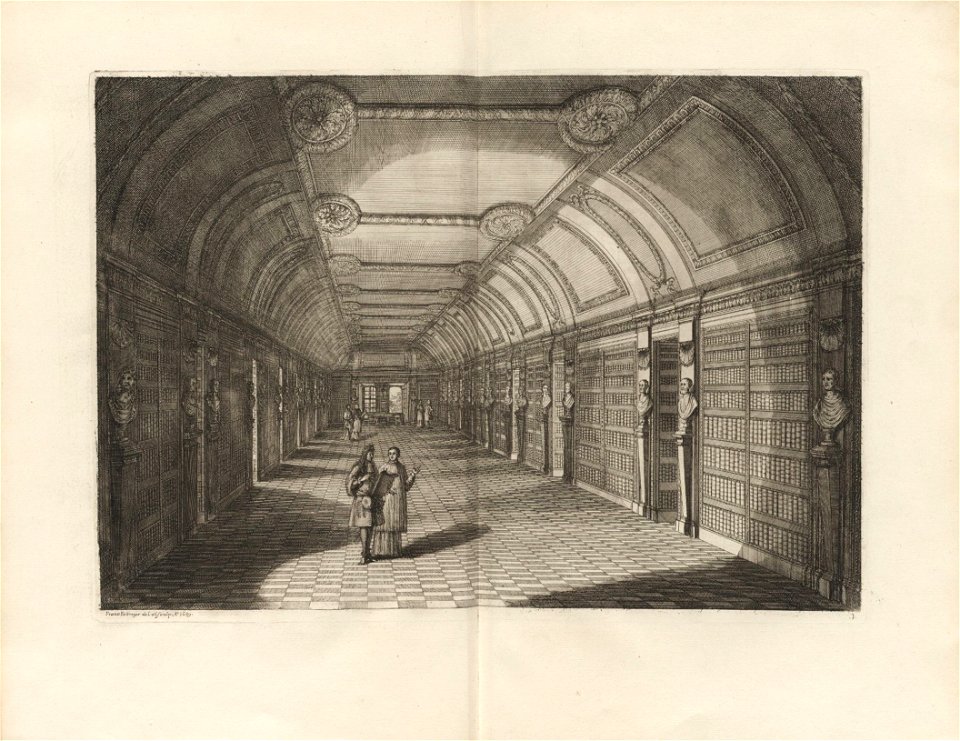 Houghton Typ 615.92.341 - Le cabinet de la Bibliotheque de Sainte Genevieve, 1692