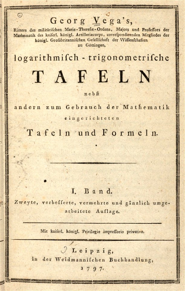 Houghton Math 837.97 - Logarithmisch-trigonometrische, title