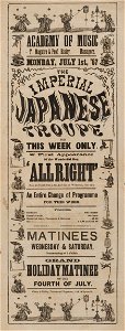 Houghton TCS 65 - Playbill, Imperial Japanese Troupe, 1867