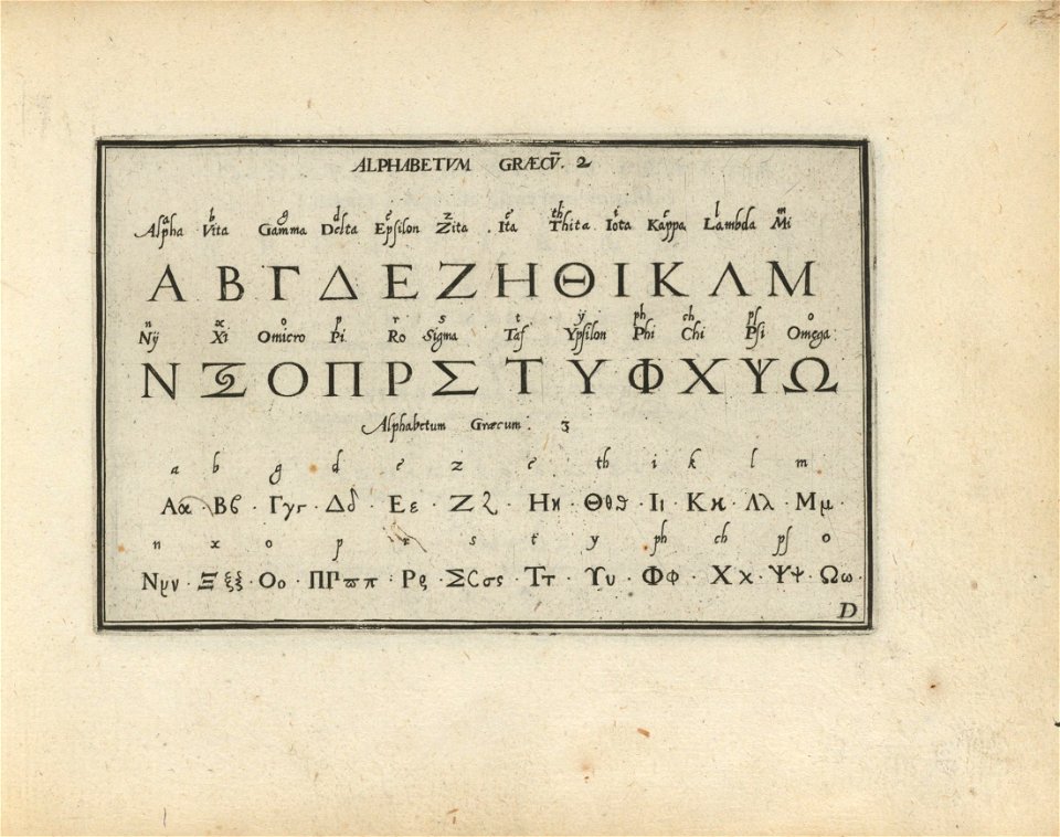 Houghton TypW 520.96.241 - Alphabetvm Græcv, de Bry, 1596