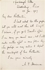 Houghton MS Eng 1148 (740) - Housmann to Rothenstein, 23 Jan 1907