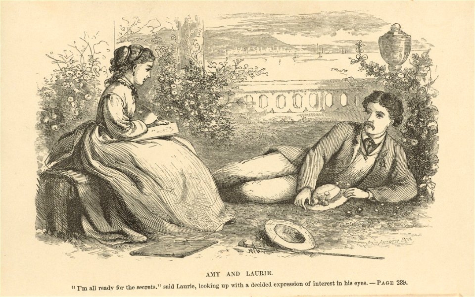 Houghton AC85.Aℓ194L.1869 pt.2aa - Little Women, frontispiece for part 2