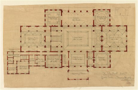 House (The Breakers) for Cornelius Vanderbilt, Newport, Rhode Island. Plan of ground floor) - R.M. Hunt, Arch't LCCN2014645405