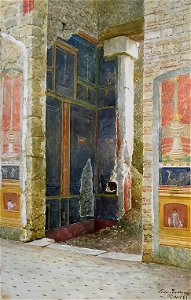 House of the Vetti by Luigi Bazzani (watercolor) before 1927