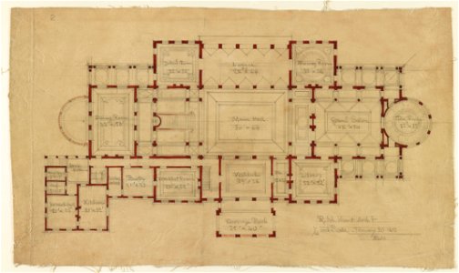 House (The Breakers) for Cornelius Vanderbilt, Newport, Rhode Island. Plan of ground floor) - R.M. Hunt, Arch't LCCN2014645404